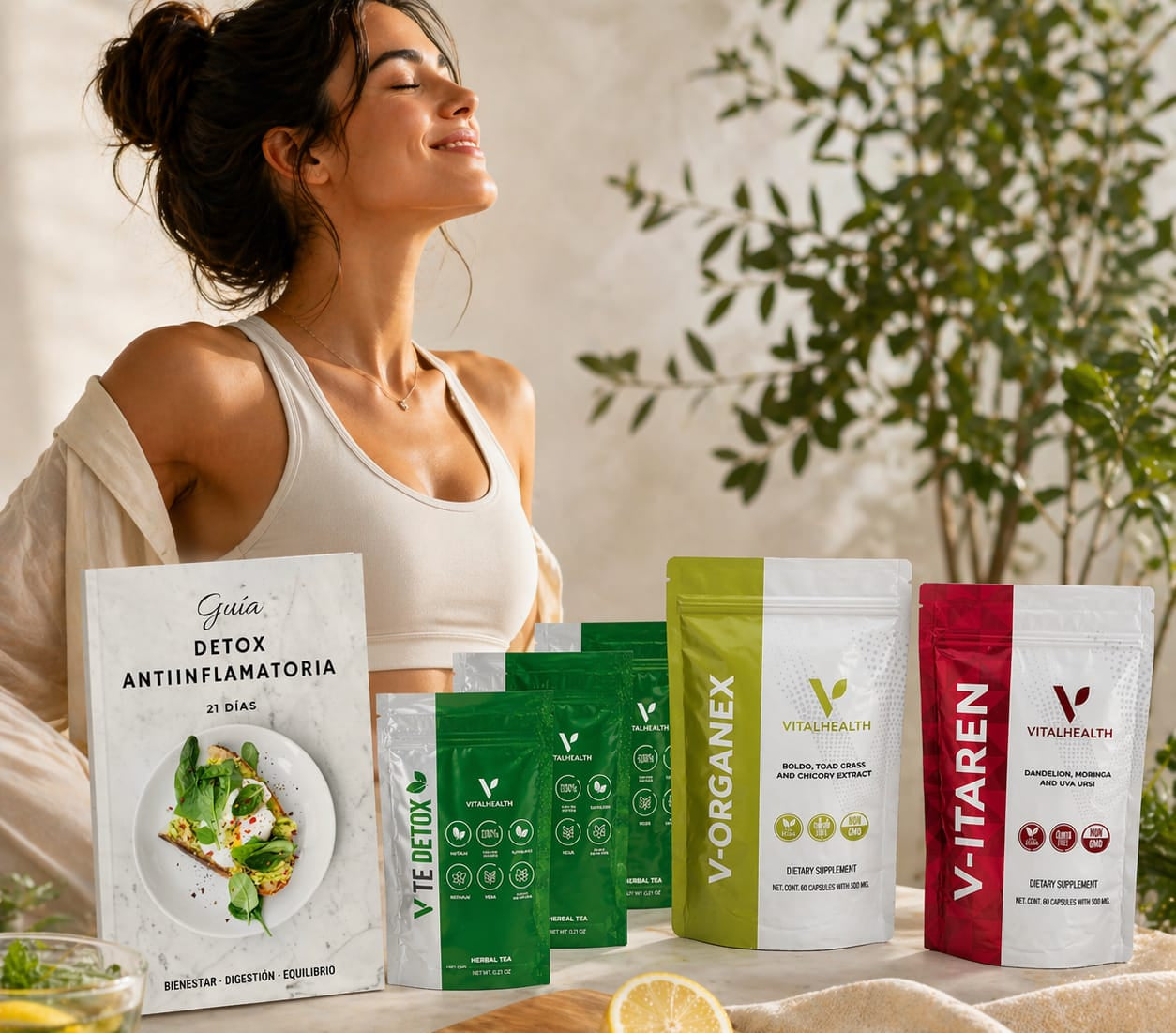 Pack Detox Antiinflamatorio – Suplementos Naturales + Guía Completa